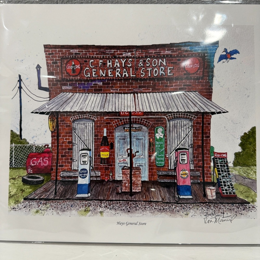 Ron Mancil Art Hays General Store Signed Print 14x11 Unframed